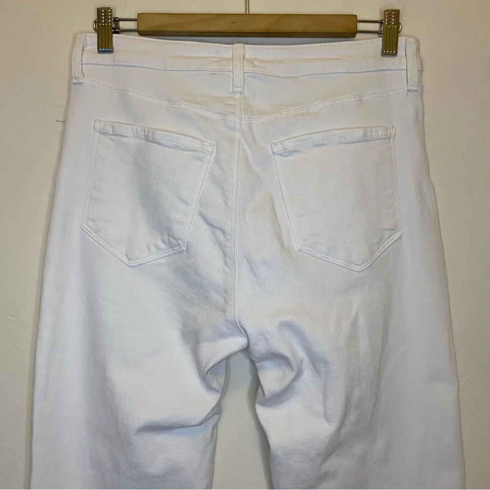 L’AGENCE Oriana High Rise Straight Leg 5-Pocket Jeans White Sz 29 - Picture 11 of 13